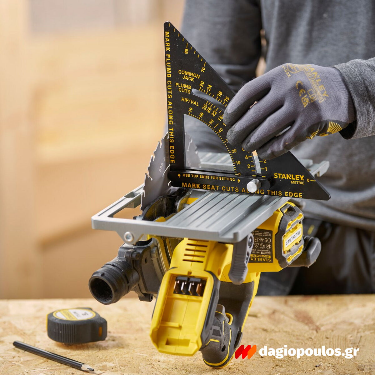 Stanley STHT46056-0 Επαγγελματικός Χάρακας - Τρίγωνο - Γωνιόμετρο Μέτρησης & Σχεδιασμού Αλουμινίου 180mm Ρυθμιζόμενο