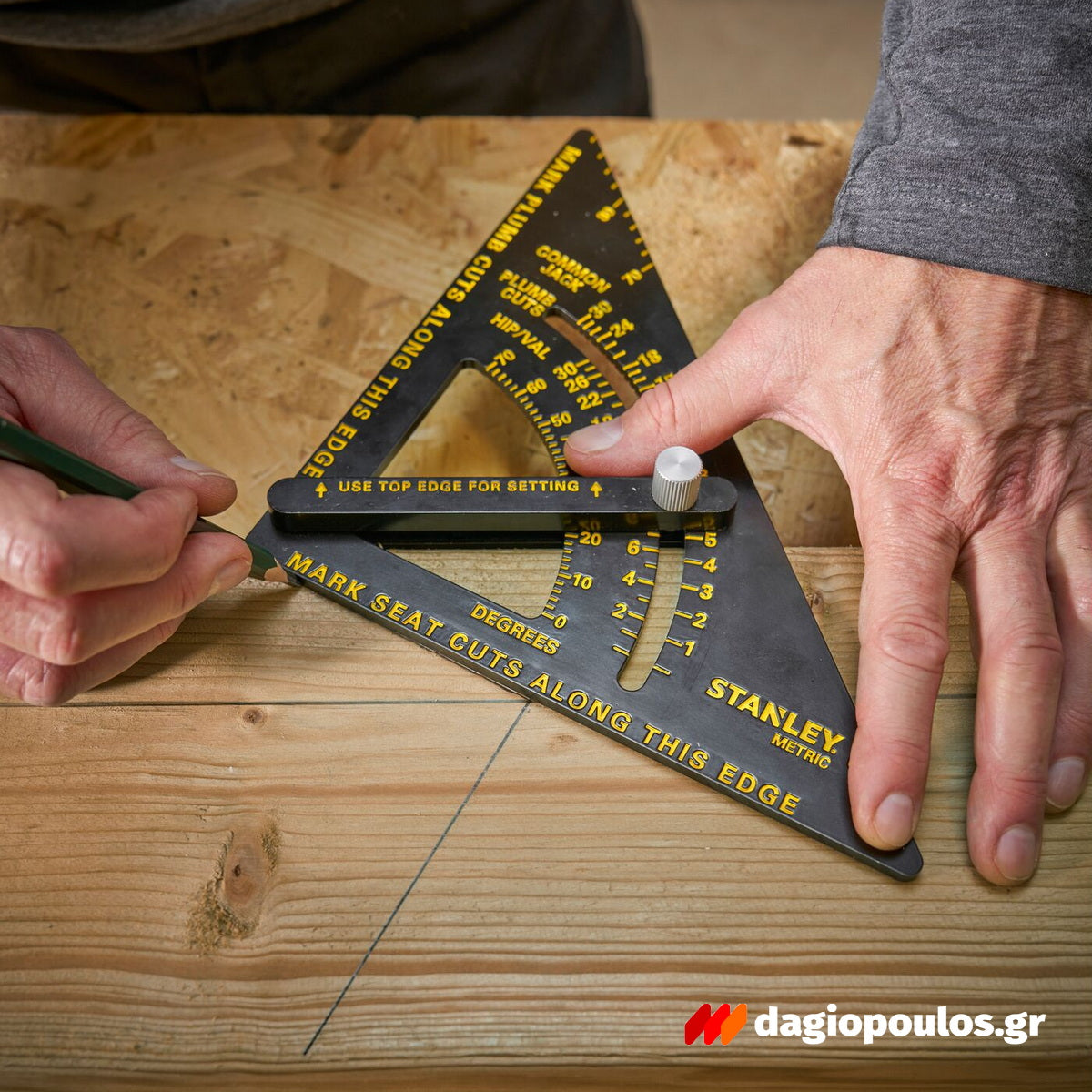 Stanley STHT46056-0 Επαγγελματικός Χάρακας - Τρίγωνο - Γωνιόμετρο Μέτρησης & Σχεδιασμού Αλουμινίου 180mm Ρυθμιζόμενο