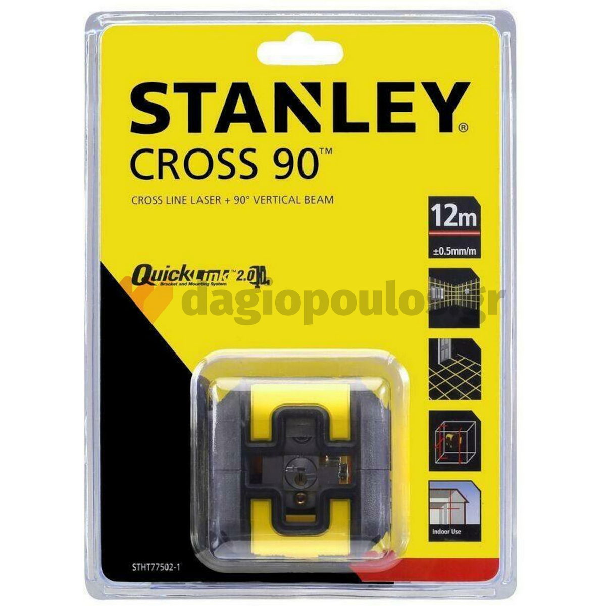 Stanley STHT77502-1 CROSS 90 Αλφάδι Laser Κόκκινης Γραμμής Σταυρού και Επιπλέον Κάθετης Γραμμής