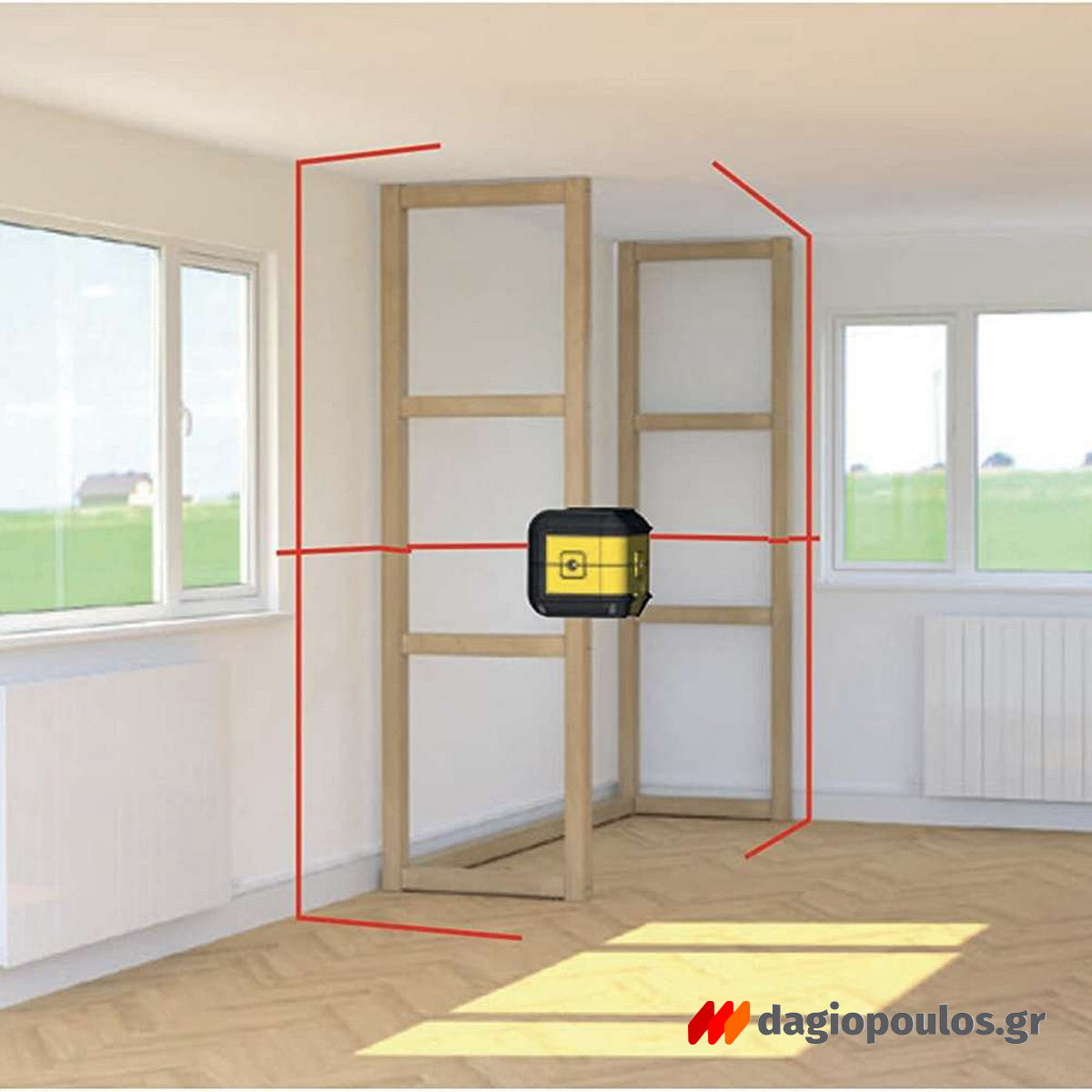 Stanley STHT77502-1 CROSS 90 Αλφάδι Laser Κόκκινης Γραμμής Σταυρού και Επιπλέον Κάθετης Γραμμής