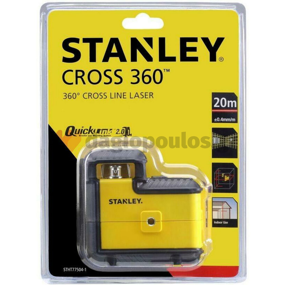 Stanley STHT77504-1 CROSS 360° SPL3 Αλφάδι Laser Κόκκινης Γραμμής 360 Μοιρών και Σταυρού