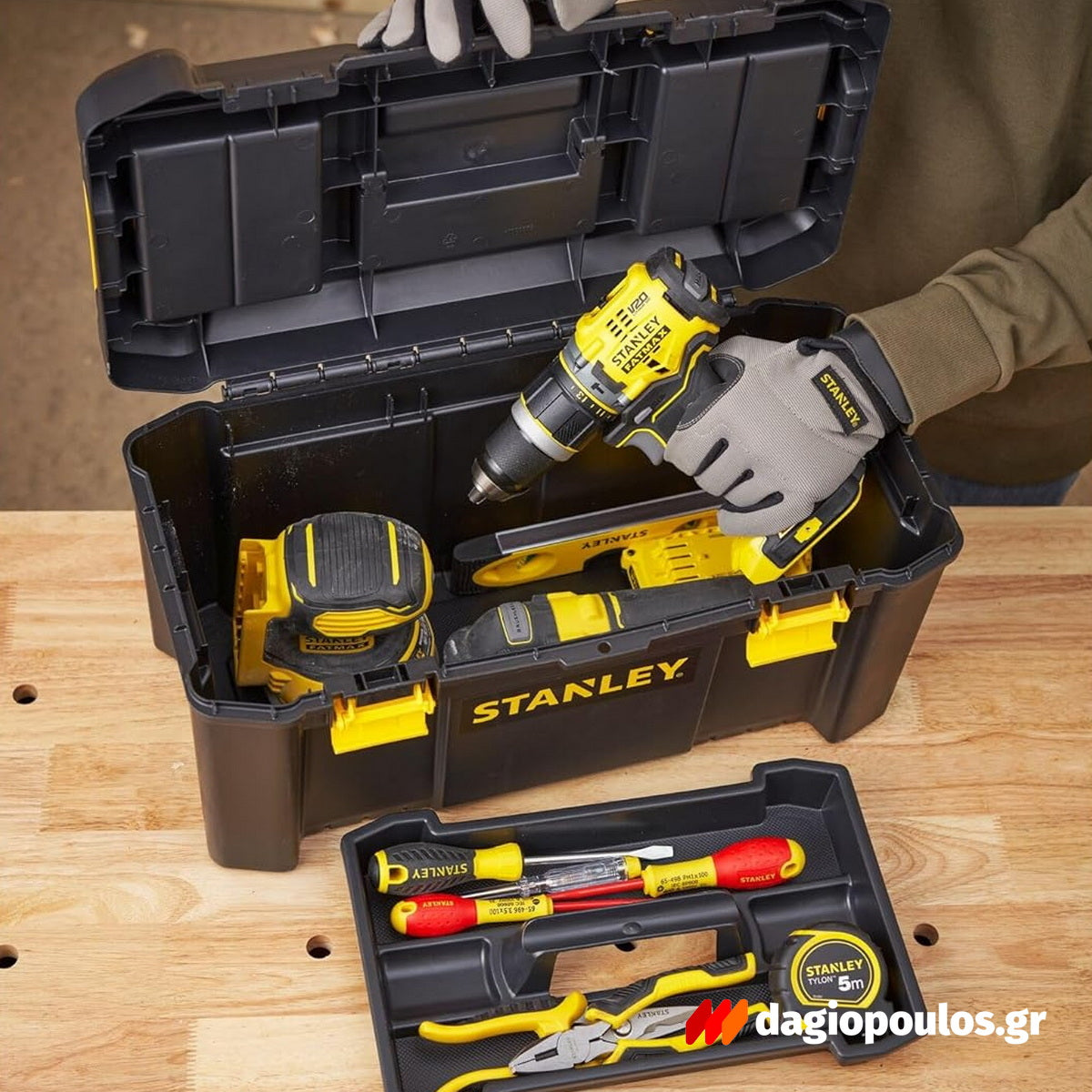 Stanley STST1-75520 Essential Εργαλειοθήκη Με Πλαστικά Κουμπώματα 19" 16.5Ltr