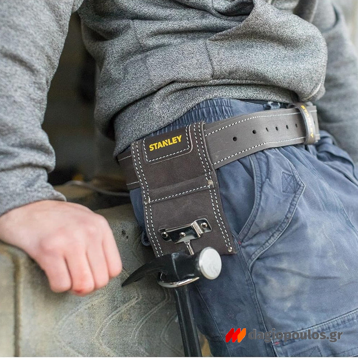 Stanley STST1-80117 Εργαλειοθήκη Μέσης Δερμάτινη Μαύρη Για Σφυρί Σκεπάρνι