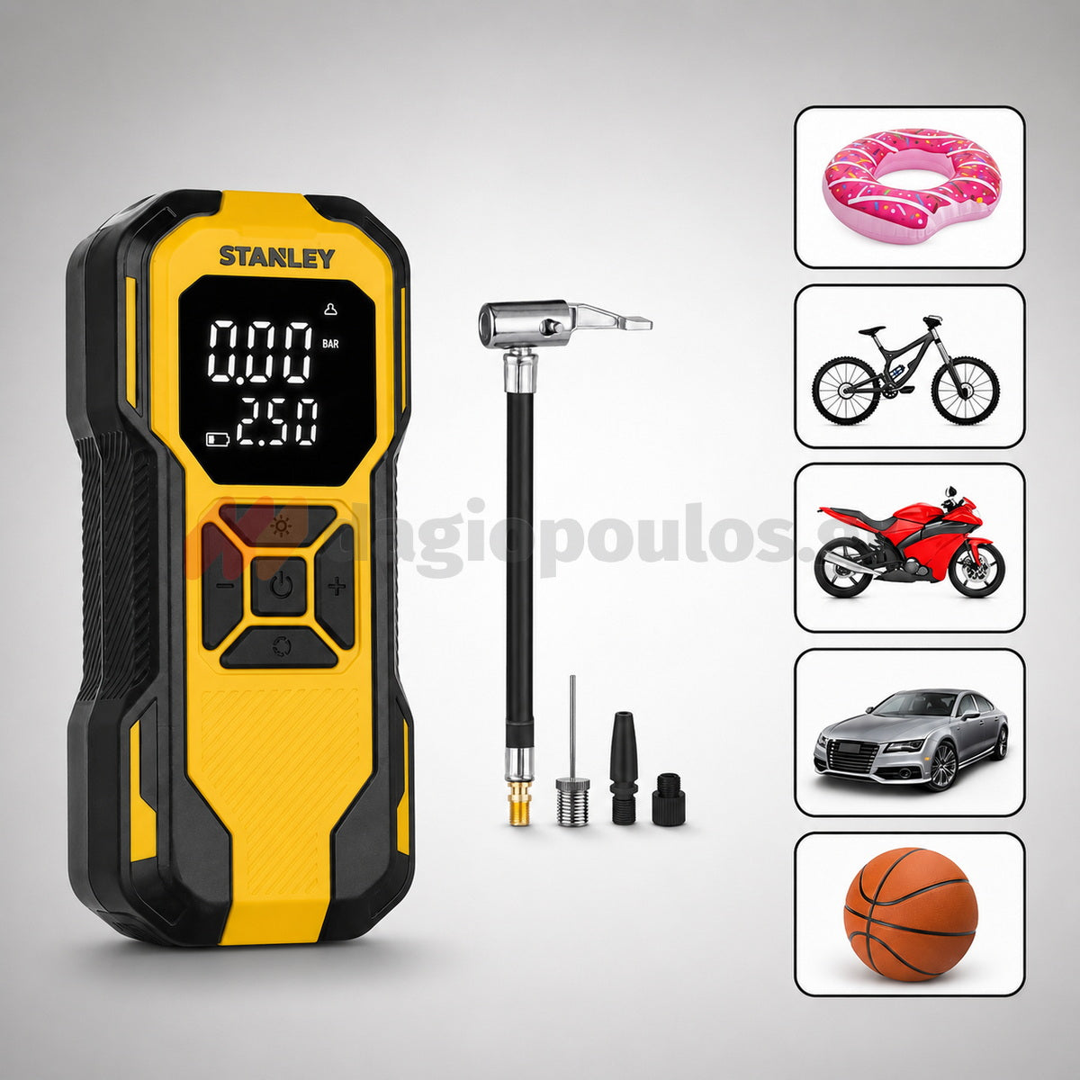 Stanley SXIF0101 Mini Τρόμπα 150PSI Επαναφορτιζόμενη με Λειτουργία Power Bank