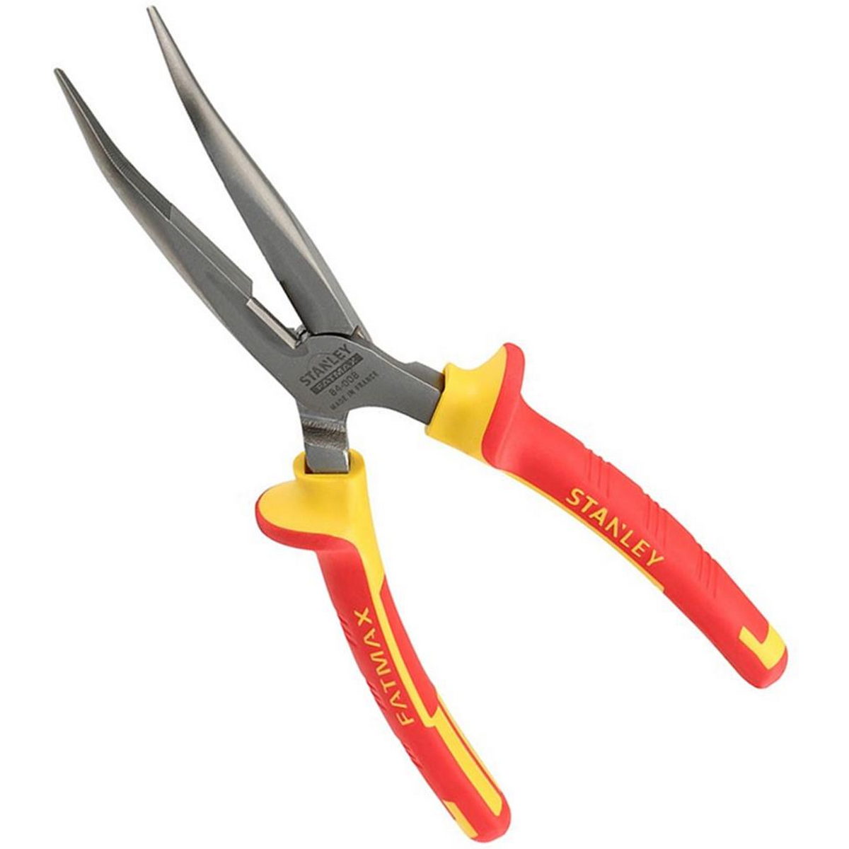 Stanley 0-84-008 MaxSteel Μυτοτσίμπιδο Κυρτό (Στραβοτσίμπιδο) Ηλεκτρολόγου Με Μόνωση VDE 1000V 200mm