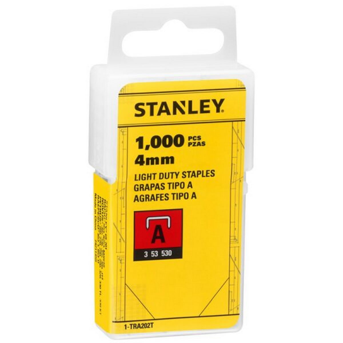 Stanley 1-TRA202T Συρραπτικά Δίχαλα (Συνδετήρες) Π Καρφωτικών Πιστολιών Χειρός 1000Τεμ 4mm