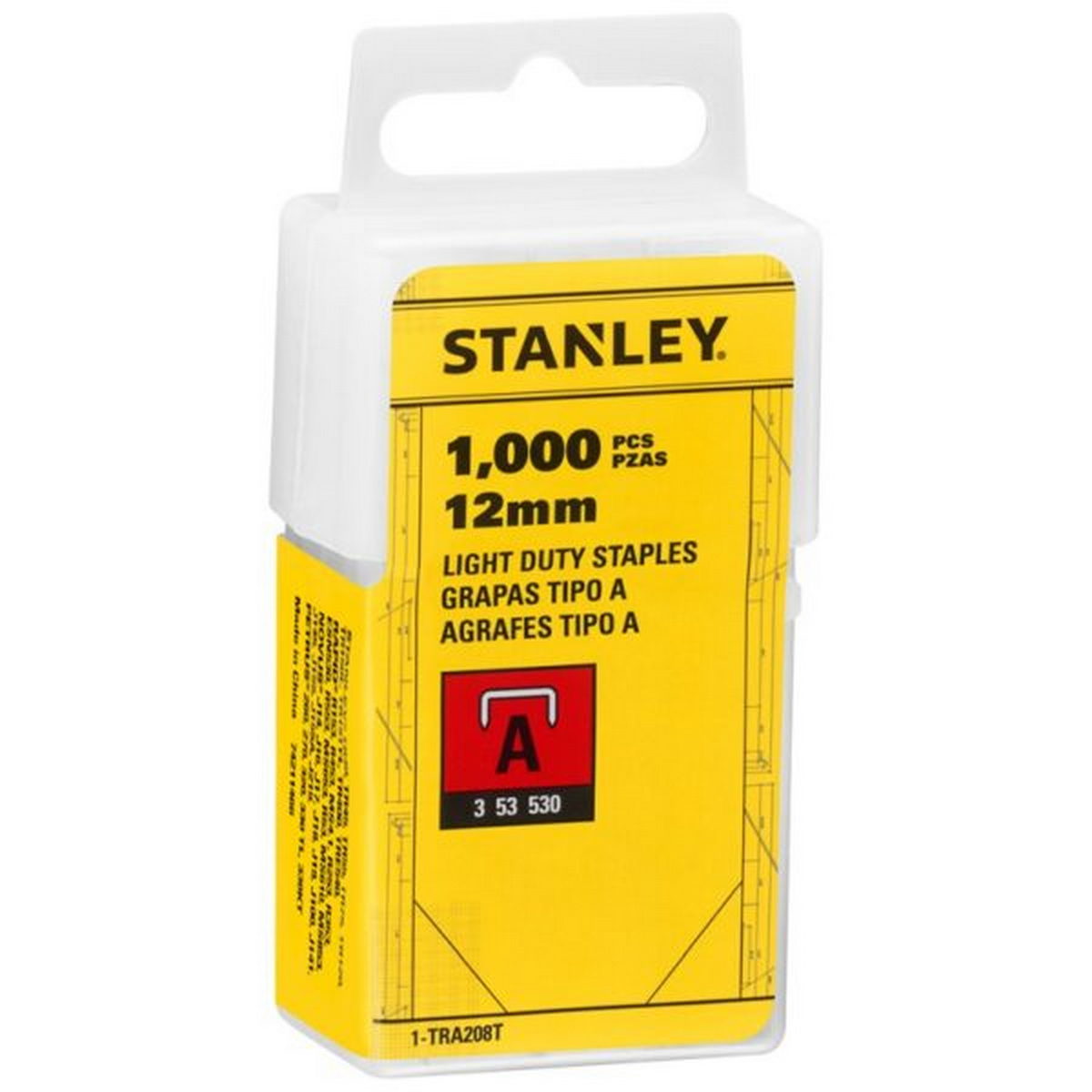 Stanley 1-TRA208T Συρραπτικά Δίχαλα (Συνδετήρες) Π Καρφωτικών Πιστολιών Χειρός 1000Τεμ 12mm