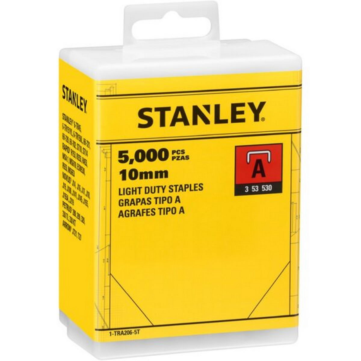 Stanley 1-TRA206-5Τ Συρραπτικά Δίχαλα (Συνδετήρες) Π Καρφωτικών Πιστολιών Χειρός 5000Τεμ 10mm
