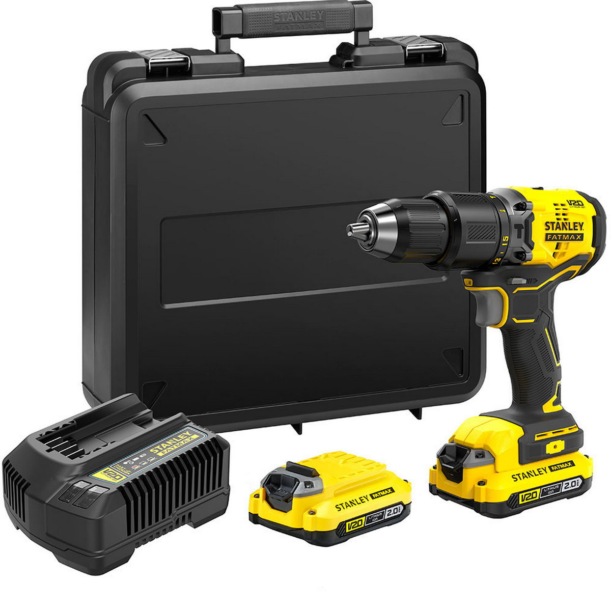 Stanley SFMCD715D2K-QW V20 Brushless Δραπανοκατσάβιδο Κρουστικό Μπαταρίας 18V Li-Ion Με 2 Μπαταρίες 2.0Ah & Βαλίτσα