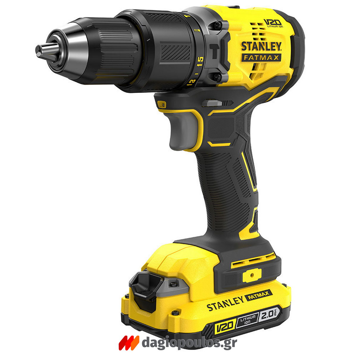 Stanley SFMCD715D2K-QW V20 Brushless Δραπανοκατσάβιδο Κρουστικό Μπαταρίας 18V Li-Ion Με 2 Μπαταρίες 2.0Ah & Βαλίτσα