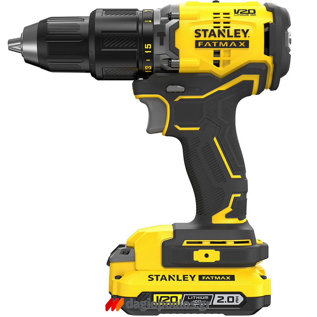 Stanley SFMCD715D2K-QW V20 Brushless Δραπανοκατσάβιδο Κρουστικό Μπαταρίας 18V Li-Ion Με 2 Μπαταρίες 2.0Ah & Βαλίτσα