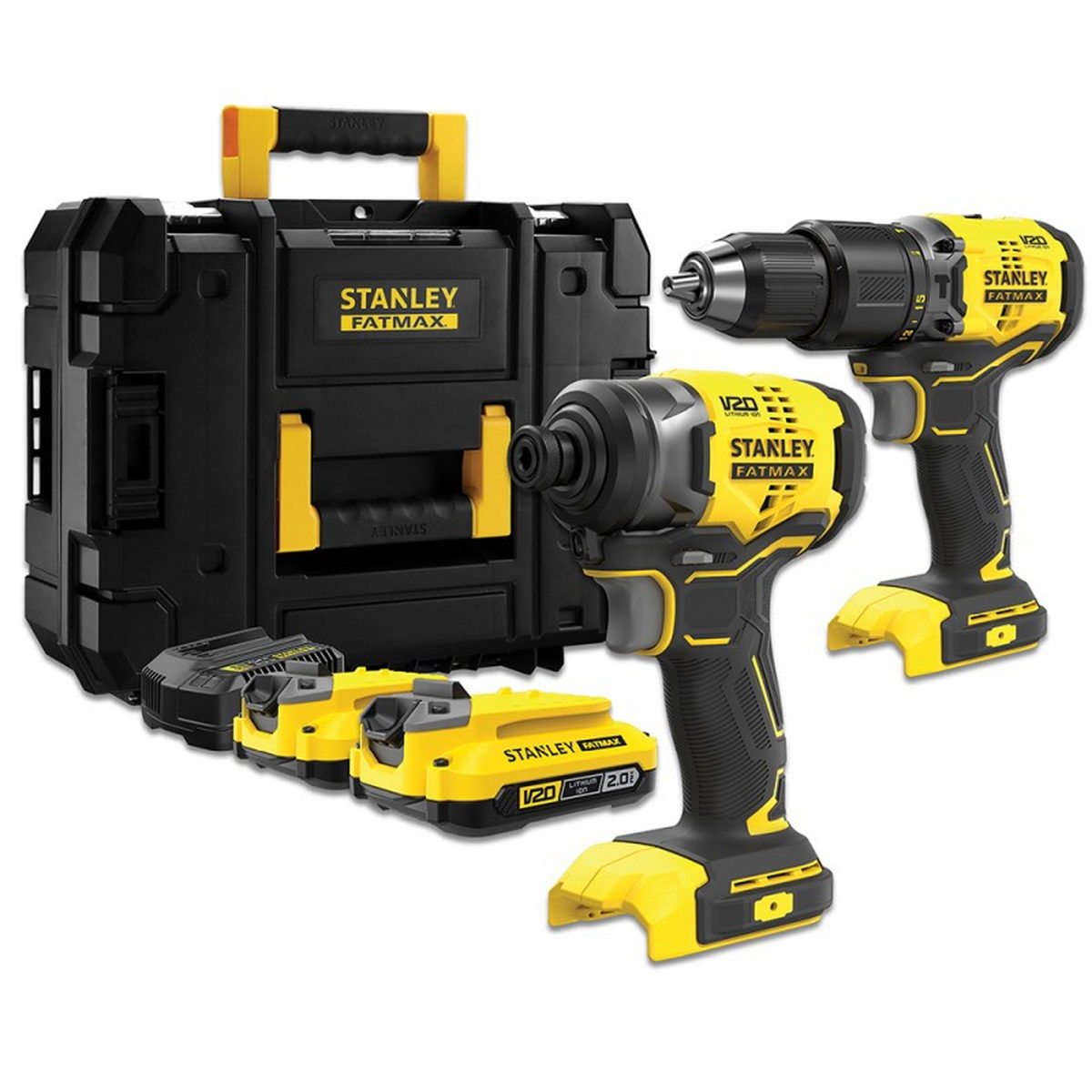 Stanley SFMCK461D2T-QW V20 ProStack™ Brushless Κρουστικό Δραπανοκατσάβιδο & Παλμικό Κατσαβίδι Μπαταρίας 18V Με 2 Μπαταρίες 2.0Ah & Βαλίτσα