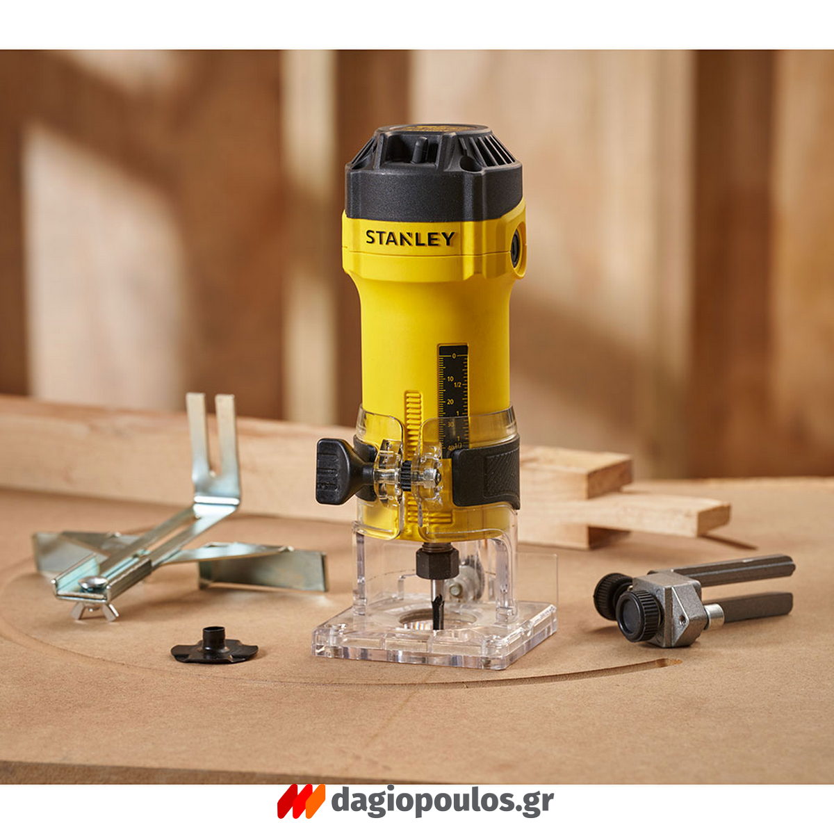 Stanley ST55-QS Επαγγελματική Ηλεκτρική Φρέζα Ξύλου (Ρούτερ) - Κουρευτικό Περιθωρίων 14" 6mm 550W