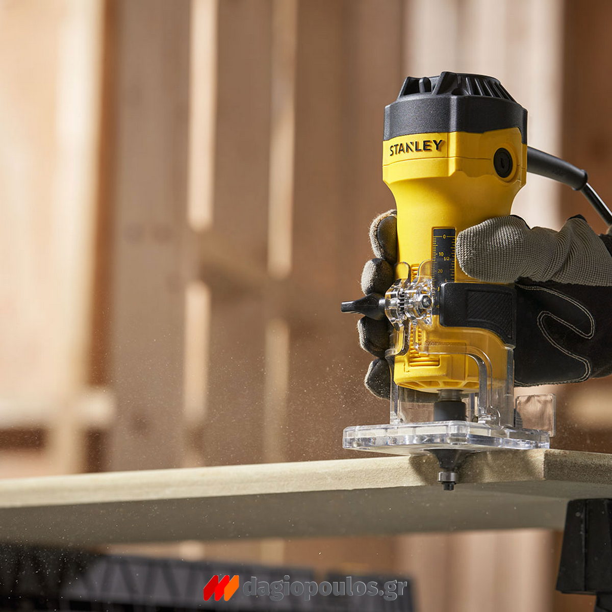 Stanley ST55-QS Επαγγελματική Ηλεκτρική Φρέζα Ξύλου (Ρούτερ) - Κουρευτικό Περιθωρίων 14" 6mm 550W