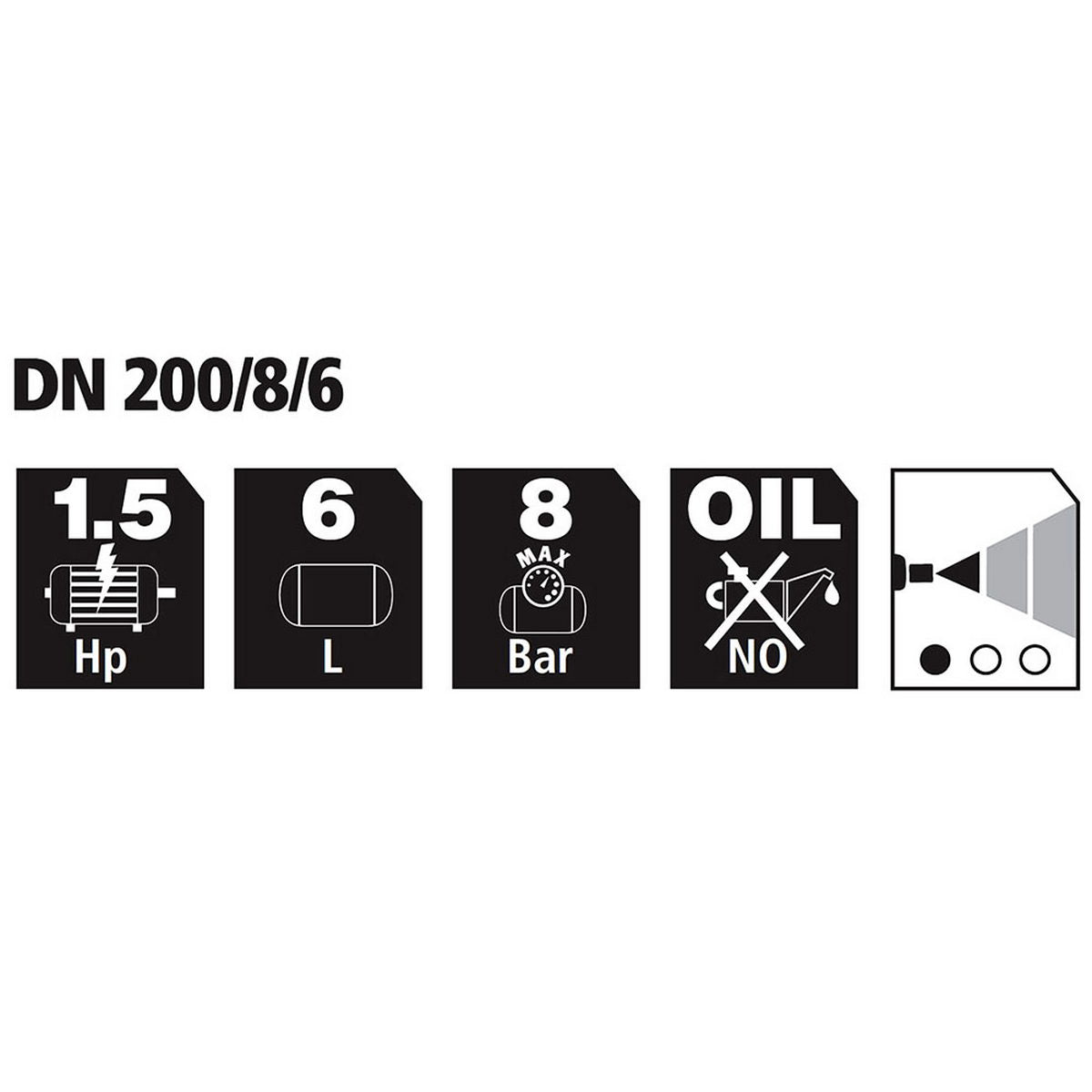 Stanley DN 200/8/6 Αεροσυμπιεστής Κομπρεσέρ Αέρα Μονομπλόκ 1.5Hp 6Lit