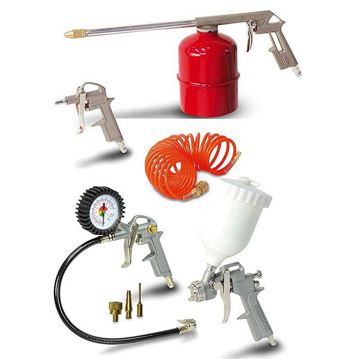 Stanley 9045671STN Εργαλεία Αέρος Φυσητήρας - Αερόμετρο - Πιστόλι Βαφής Σπιράλ Σωλήνα Σετ 8 Τεμ