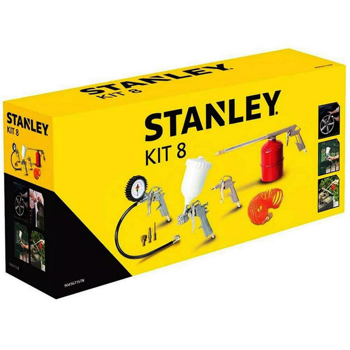 Stanley 9045671STN Εργαλεία Αέρος Φυσητήρας - Αερόμετρο - Πιστόλι Βαφής Σπιράλ Σωλήνα Σετ 8 Τεμ