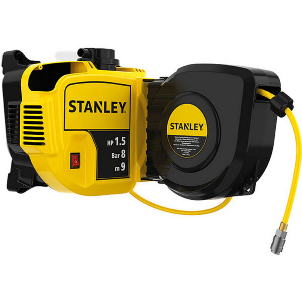 Stanley SXCMD15WE Αεροσυμπιεστής Κομπρεσέρ Αέρα Τοίχου Με Λάστιχο 1.5Hp 116PSI 8Bar