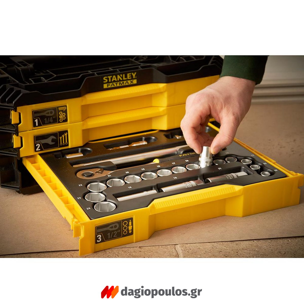 Stanley FMMT98107-1 Συλλογή Εργαλεία 1/2" 1/4" Σε Εργαλειοθήκη Σετ 126 Τεμ