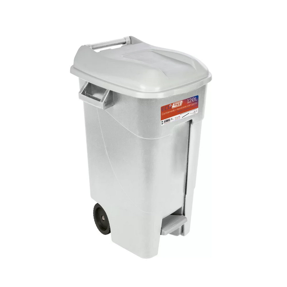 TAYG ECO 443008 Κάδος Απορριμμάτων Με Πεντάλ & Ρόδες 120Ltr ΓΚΡΙ