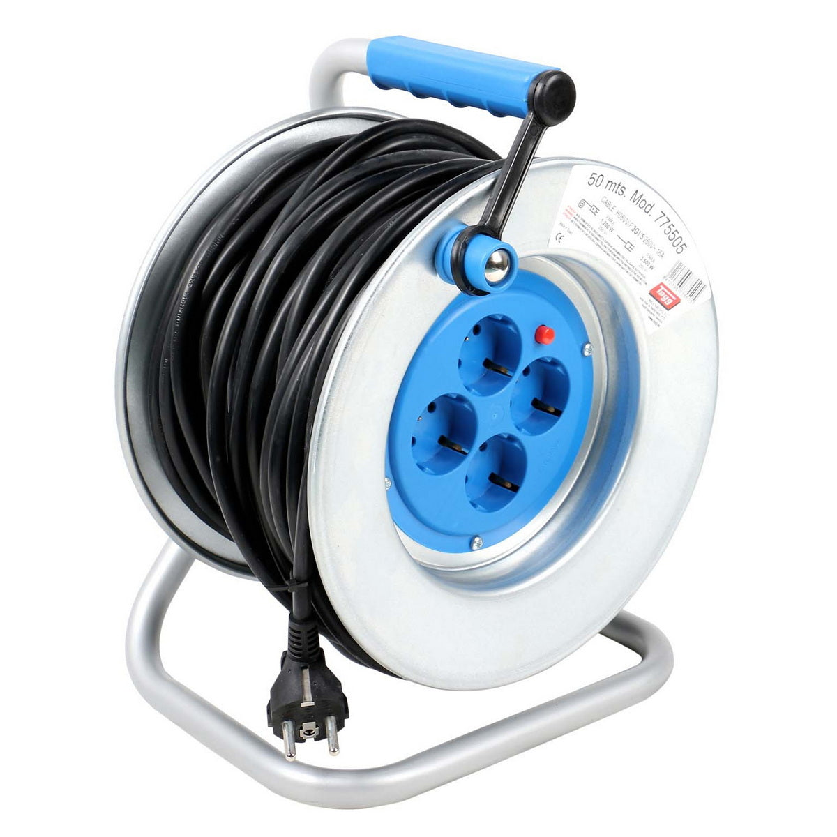 Tayg 775505 IP20 Μπαλαντέζα Ρεύματος Σε Μεταλλικό Καρούλι Με Καλώδιο HO5VV-F 3x2,5 x 50mtr