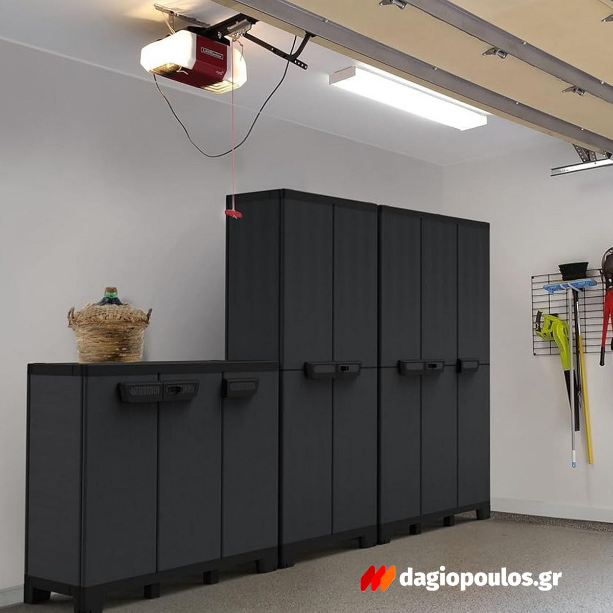 Terry Ardesia CAB 2680 Ντουλάπα Πλαστική Δίφυλλη Ψηλή Με 3 Ρυθμιζόμενα Ράφια Ανθρακί