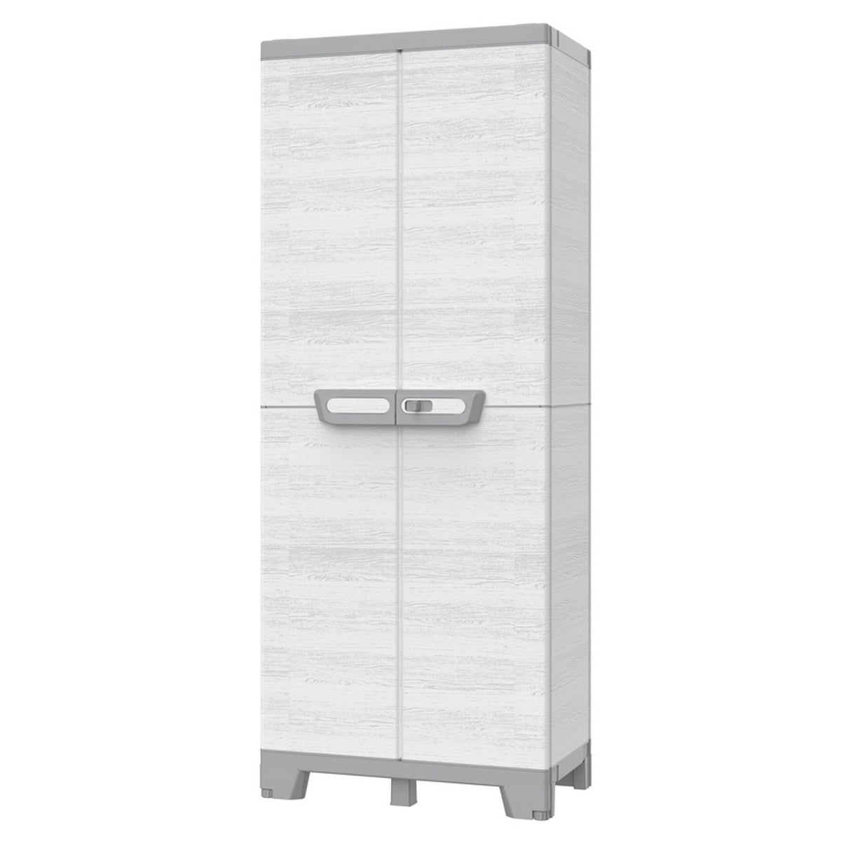 Terry Sequoia 2680 Ντουλάπα Πλαστική Δίφυλλη Ψηλή Με 3 Ράφια Γκρι Ανοικτό Ιταλίας