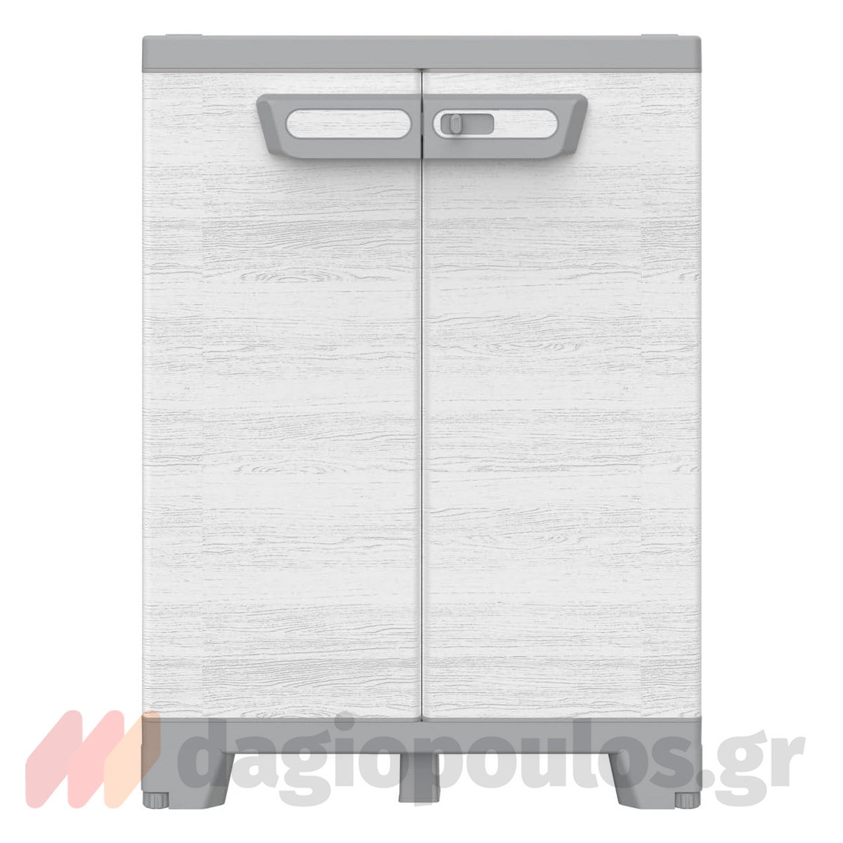 Terry Sequoia 680 Ντουλάπα Πλαστική Δίφυλλη Χαμηλή Γκρι Ανοικτό Ιταλίας