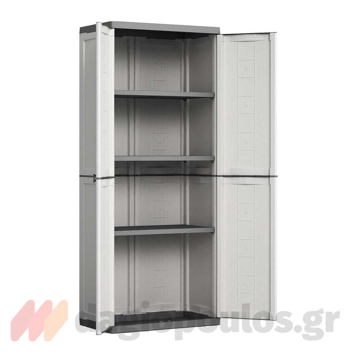Keter Jolly Tall Ντουλάπα Ψηλή Με 3 Ράφια Γκρι Ανοικτό