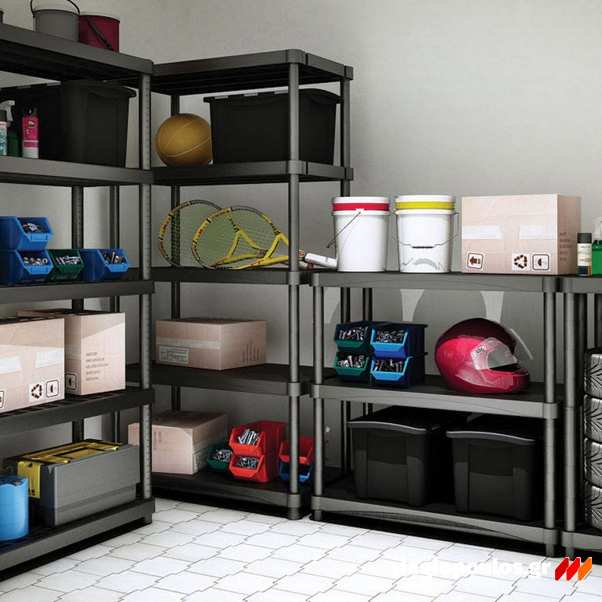 Terry QBlack 4080S/5 Ραφιέρα Πλαστική Πολυμορφική 5 Ραφιών Ιταλίας