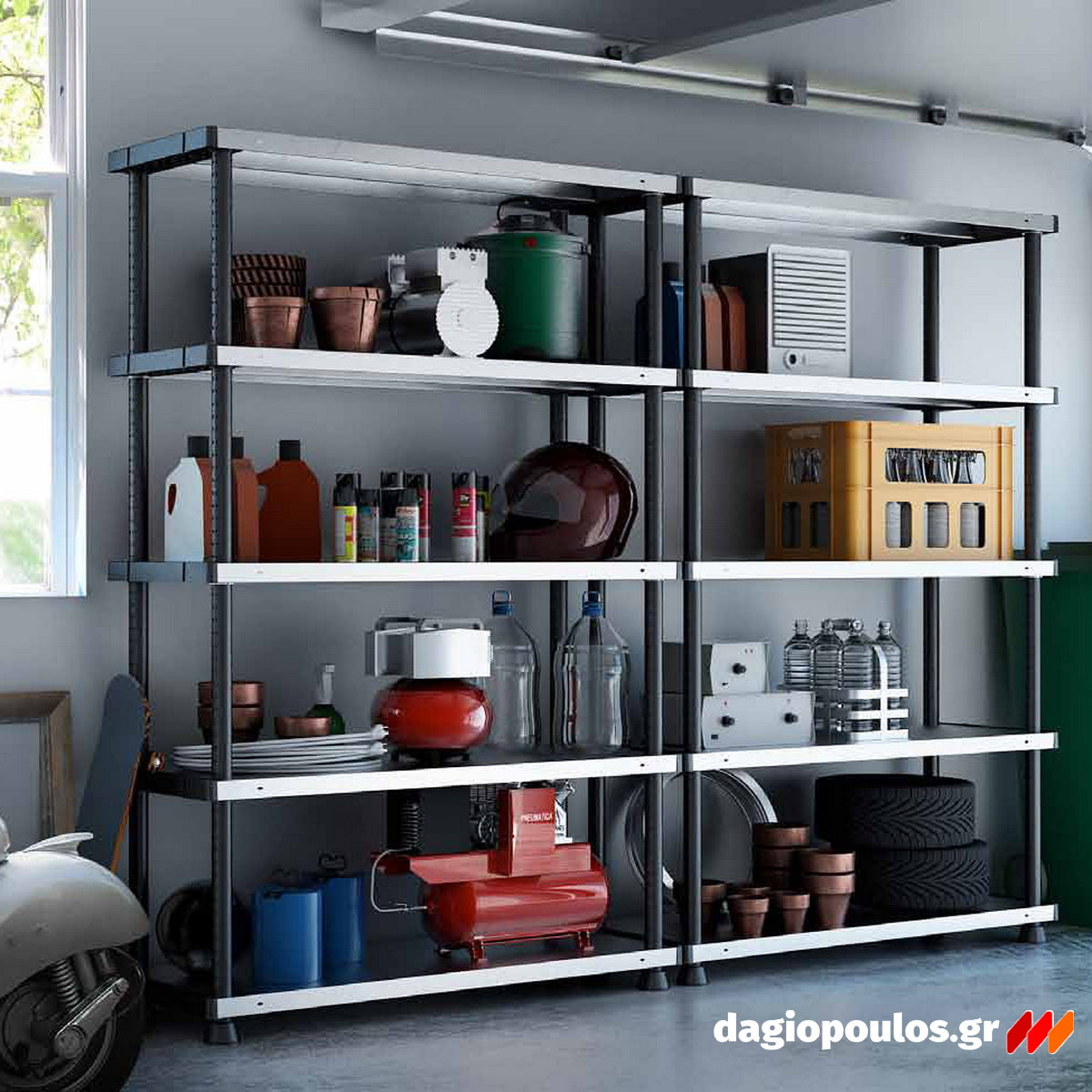 Terry QBlack 4080S/5 Ραφιέρα Πλαστική Πολυμορφική 5 Ραφιών Ιταλίας