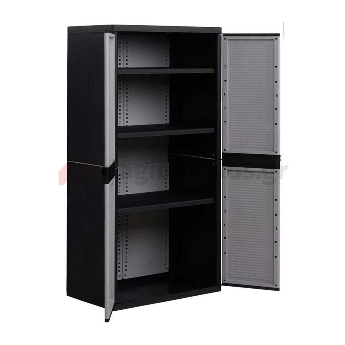 Terry Qblack 2900 Jumbo Ντουλάπα Πλαστική Δίφυλλη Με 3 Ράφια Ιταλίας Μεγάλου Πλάτους Ιταλίας