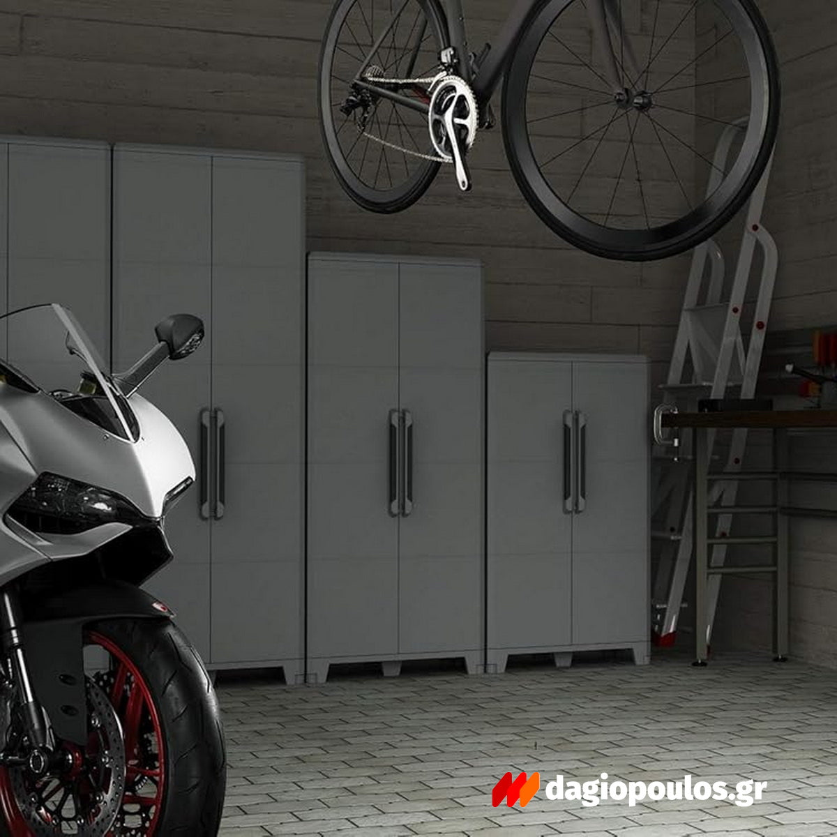 Terry Transforming 4 Ντουλάπα Δίφυλλη Ψηλή Με 3 Ράφια Ιταλίας