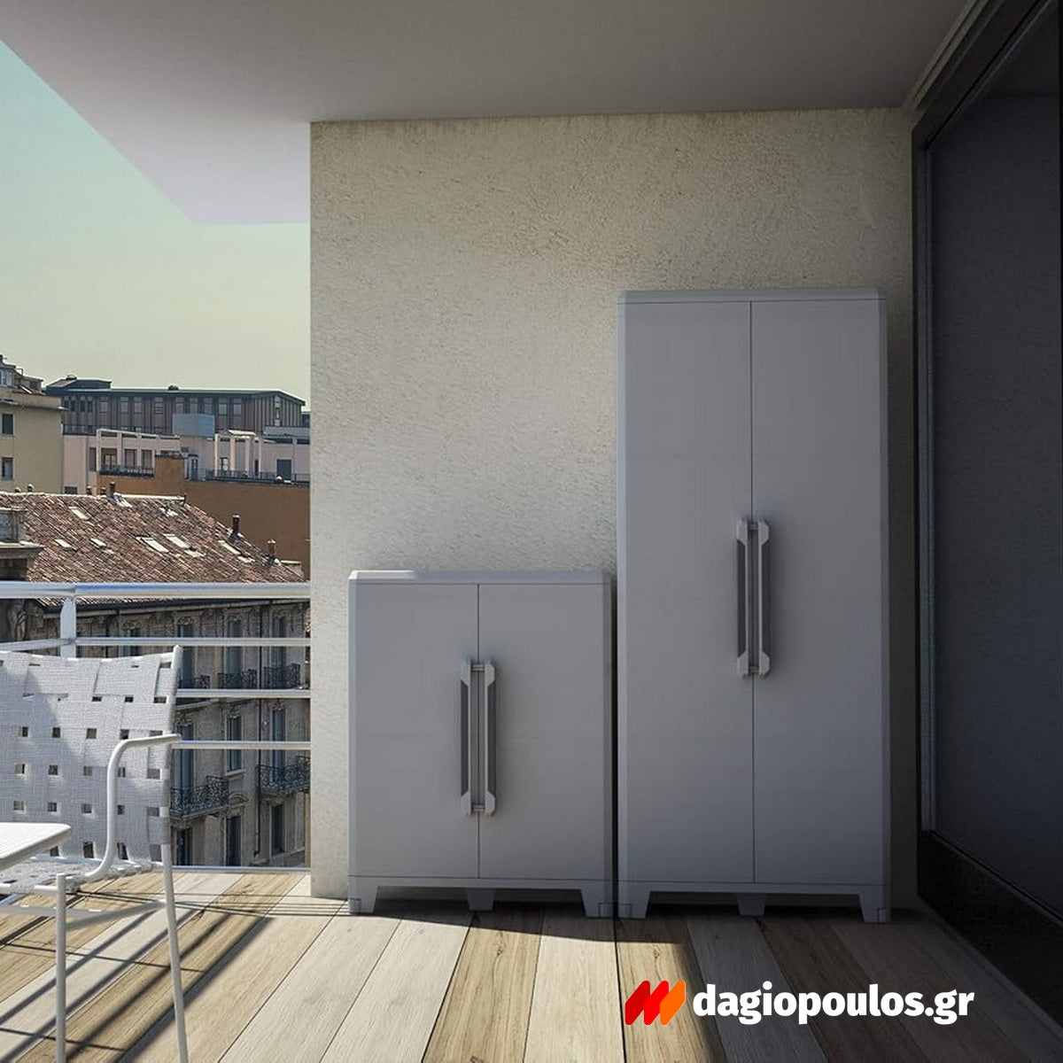 Terry Transforming 4 Ντουλάπα Δίφυλλη Ψηλή Με 3 Ράφια Ιταλίας