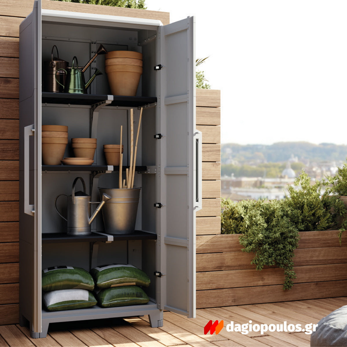 Terry Transforming 4 Ντουλάπα Δίφυλλη Ψηλή Με 3 Ράφια Ιταλίας