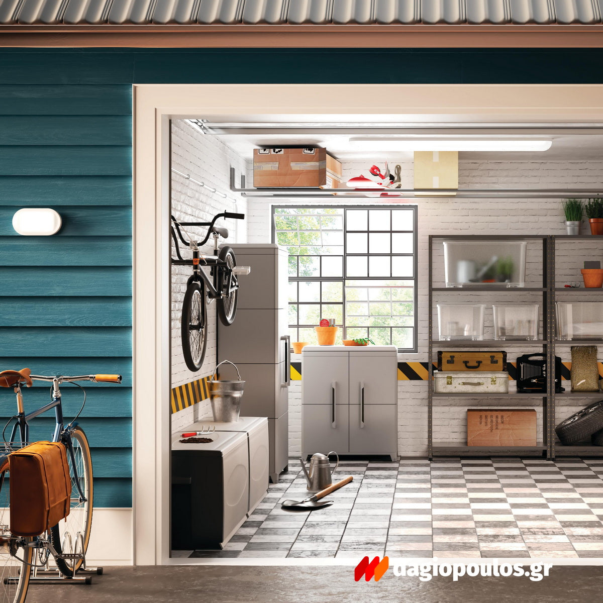 Terry Transforming 4 Ντουλάπα Δίφυλλη Ψηλή Με 3 Ράφια Ιταλίας