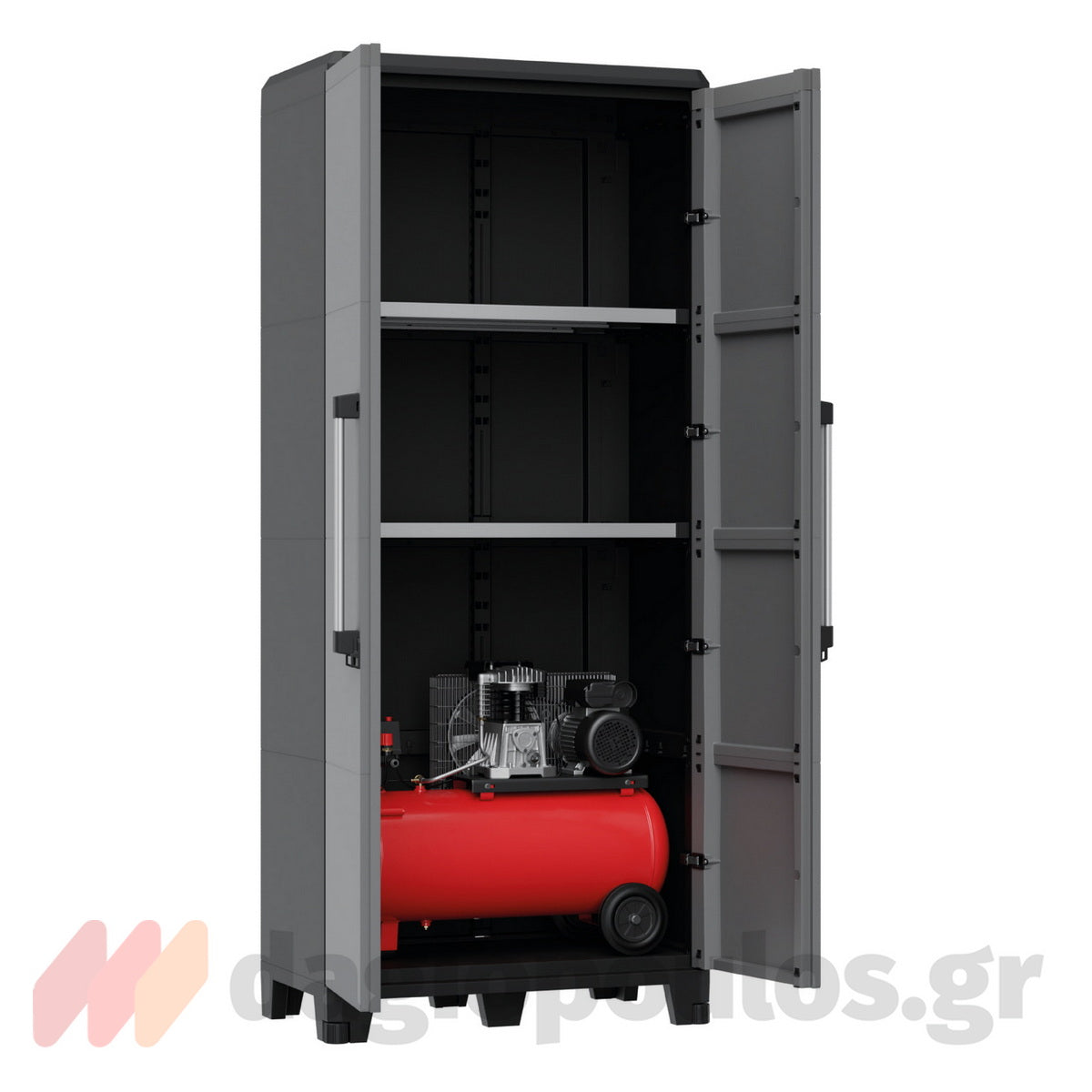 Terry Transforming Pro 4 Ντουλάπα Δίφυλλη Ψηλή Με 3 Μεταλλικά Ράφια Ιταλίας