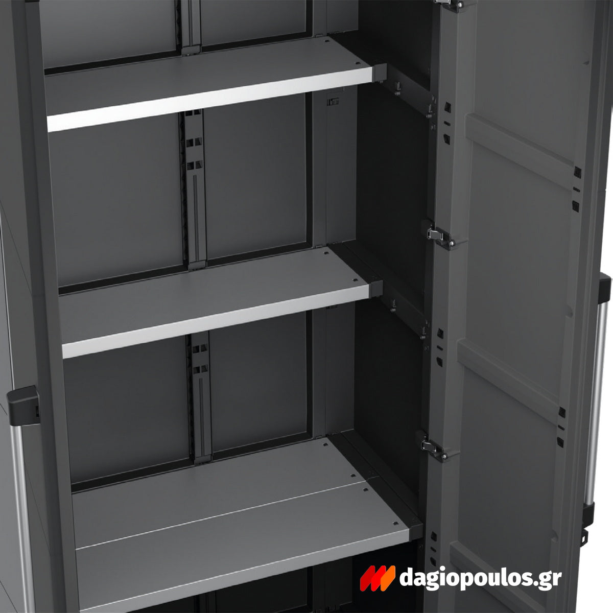 Terry Transforming Pro 4 Ντουλάπα Δίφυλλη Ψηλή Με 3 Μεταλλικά Ράφια Ιταλίας