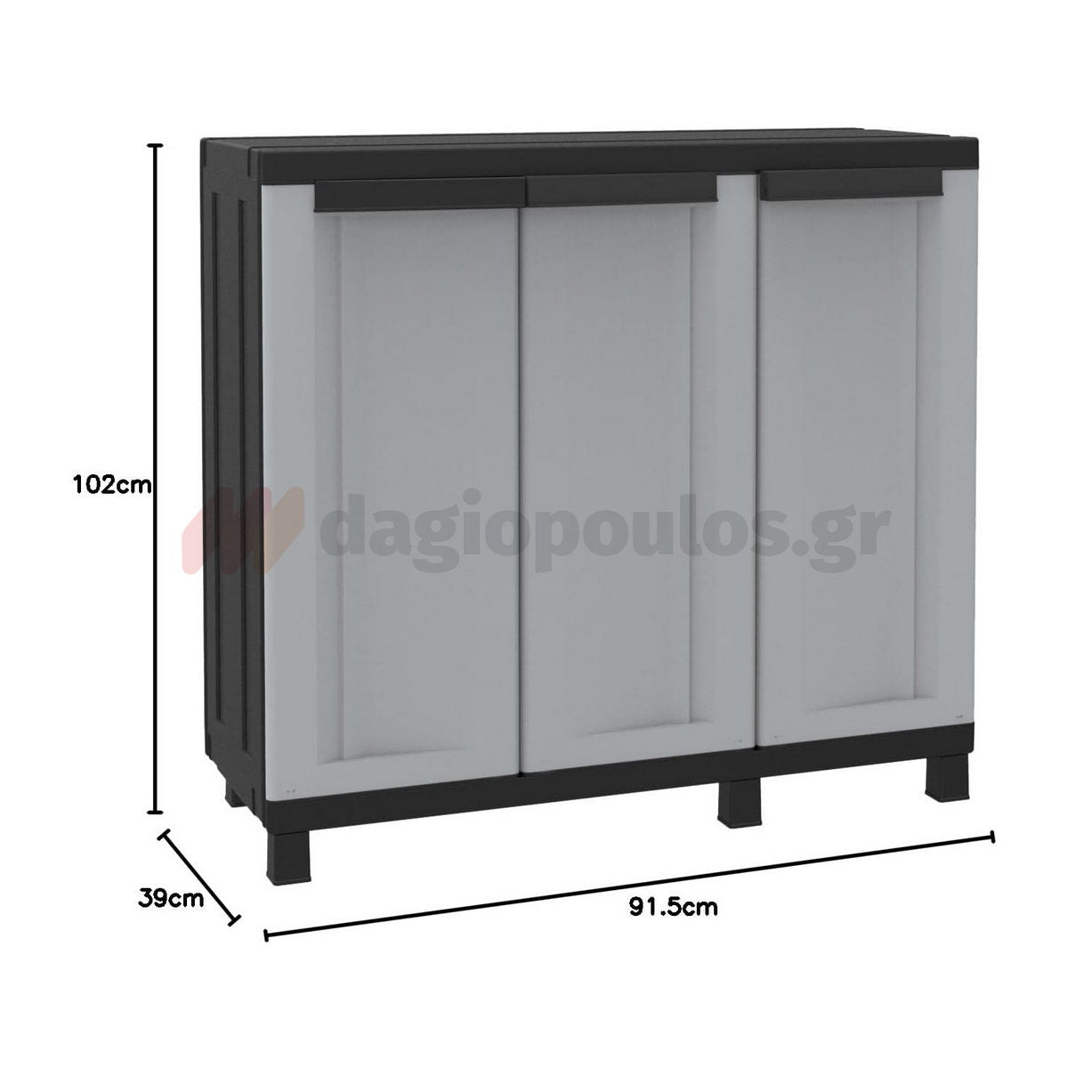 Terry Twist Black 102B Ντουλάπα Πλαστική Τρίφυλλη Χαμηλή Ιταλίας