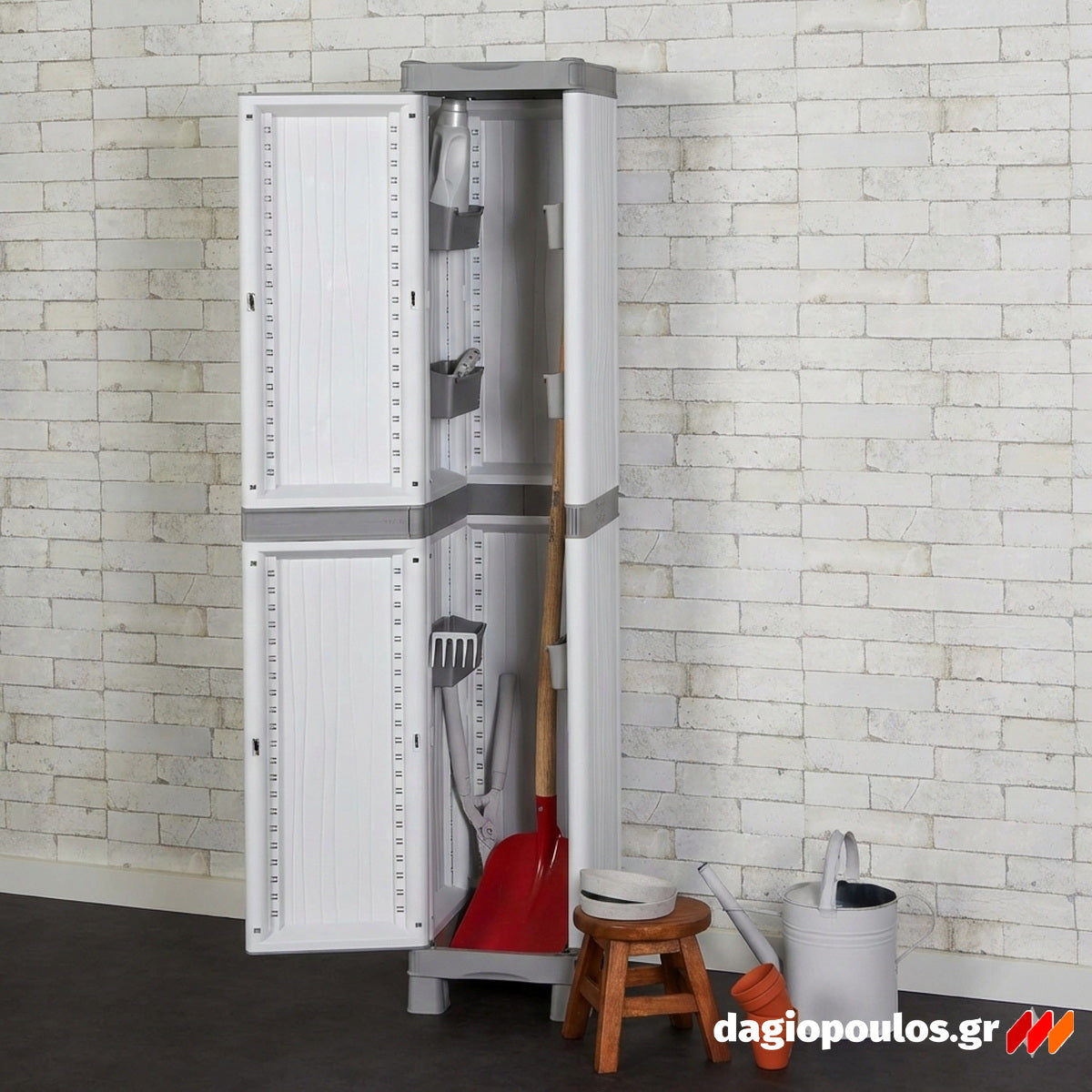 Terry Wave Base 2350R Ντουλάπα Πλαστική Μονόφυλλη Με 4 Ρυθμιζόμενα Ράφια Ιταλίας