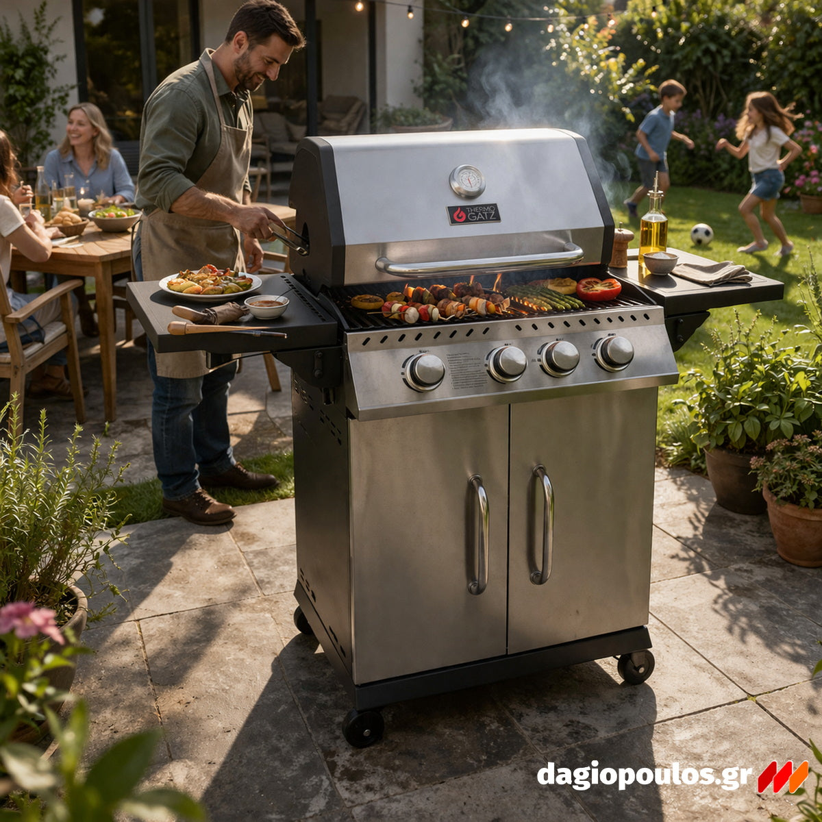 Thermogatz GS GRILL ELITE INOX BBQ Ψησταριά Υγραερίου 3+1 Εστίες 11.5 kW