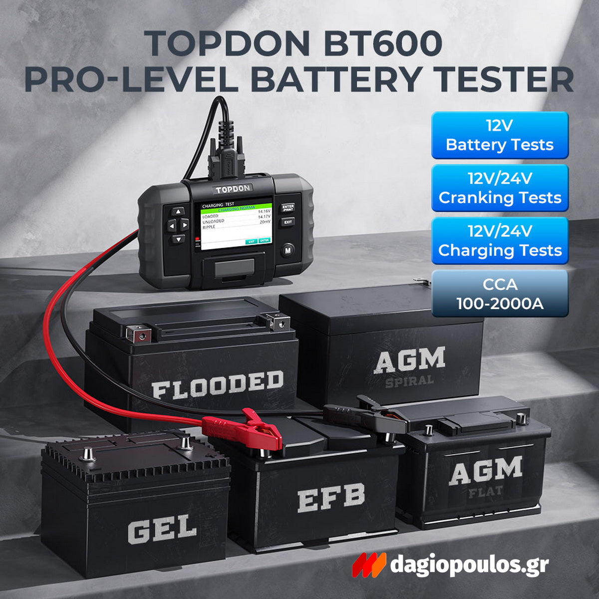 Topdon BT600 Διαγνωστικό Μπαταρίας 12V/24V