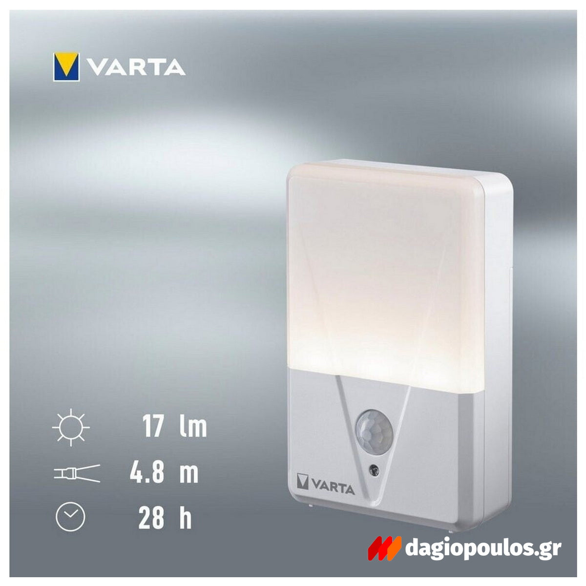 Varta Motion Sensor Night Light Φωτάκι Νυχτός Led Με Αισθητήρα Κίνησης