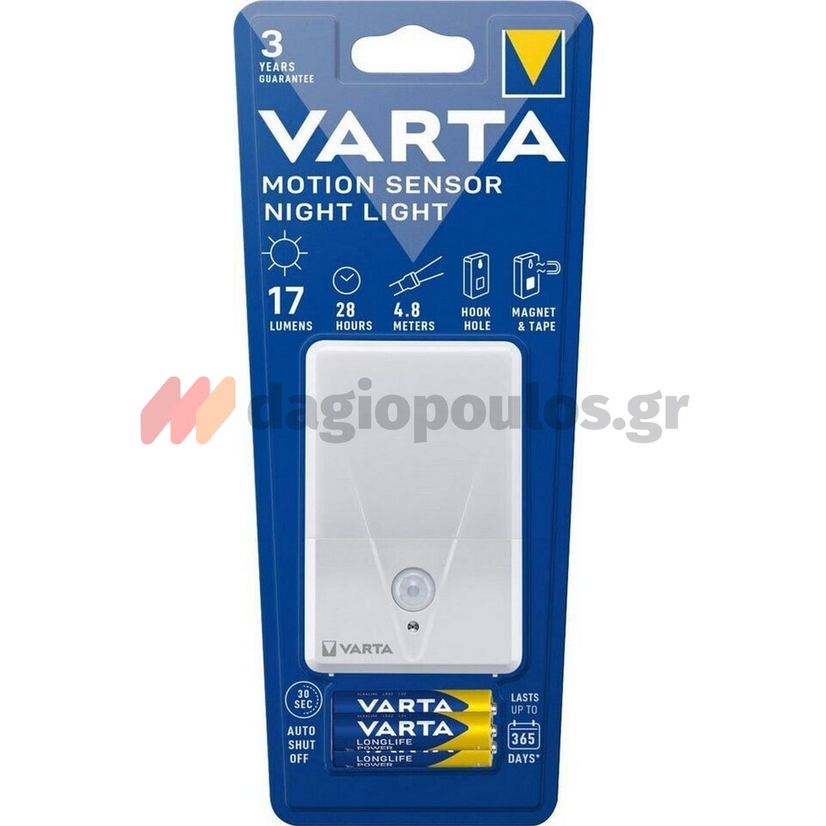 Varta Motion Sensor Night Light Φωτάκι Νυχτός Led Με Αισθητήρα Κίνησης