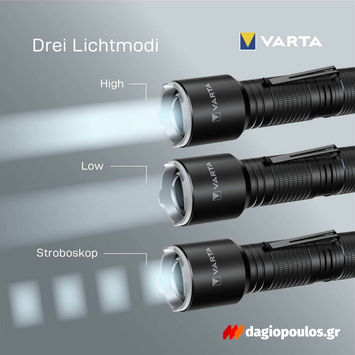 Varta Aluminium Light F30 Pro Φακός Led Αλουμινίου 400 Lumens
