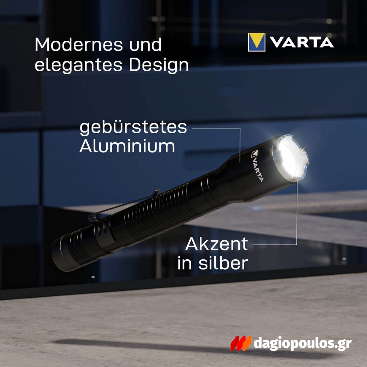 Varta Aluminium Light F30 Pro Φακός Led Αλουμινίου 400 Lumens