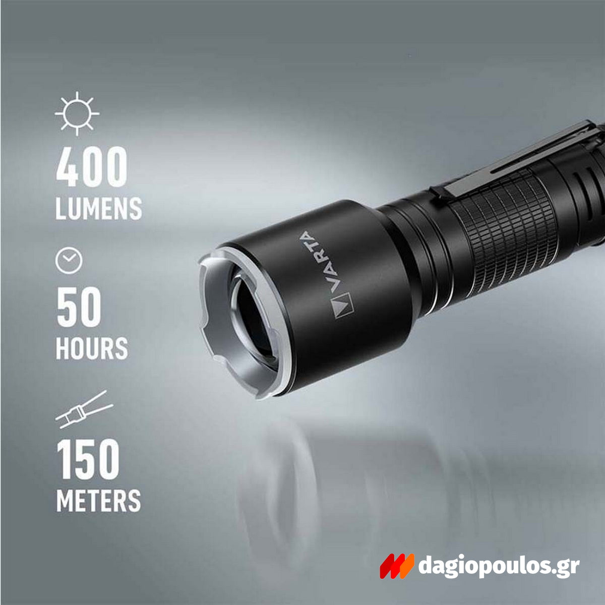 Varta Aluminium Light F30 Pro Φακός Led Αλουμινίου 400 Lumens