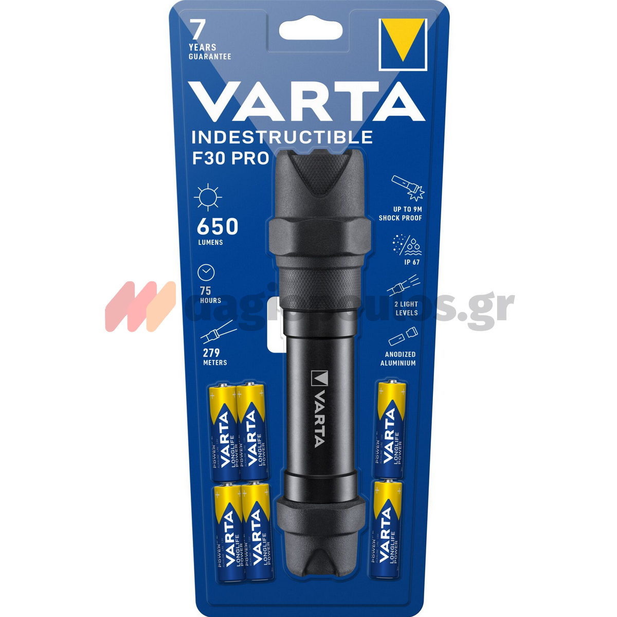 Varta Indestructible F30 Pro Led Φακός Χειρός 650 lumens