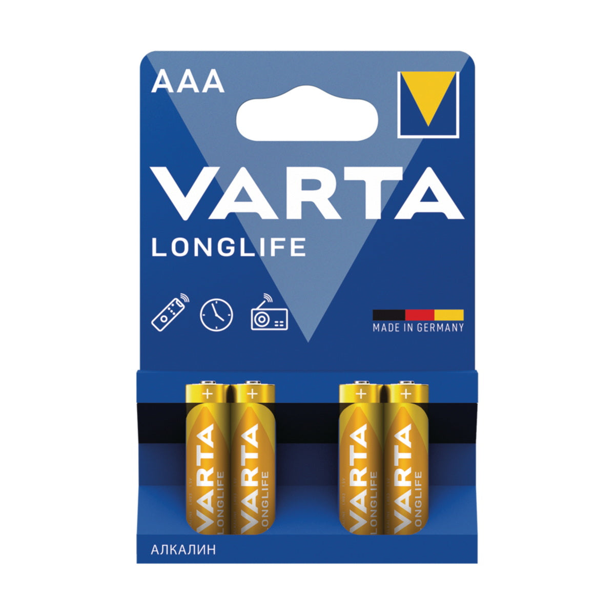 Varta Longlife Αλκαλικές Μπαταρίες Μακράς Διάρκειας ΑAΑ Σετ 4 Τεμ