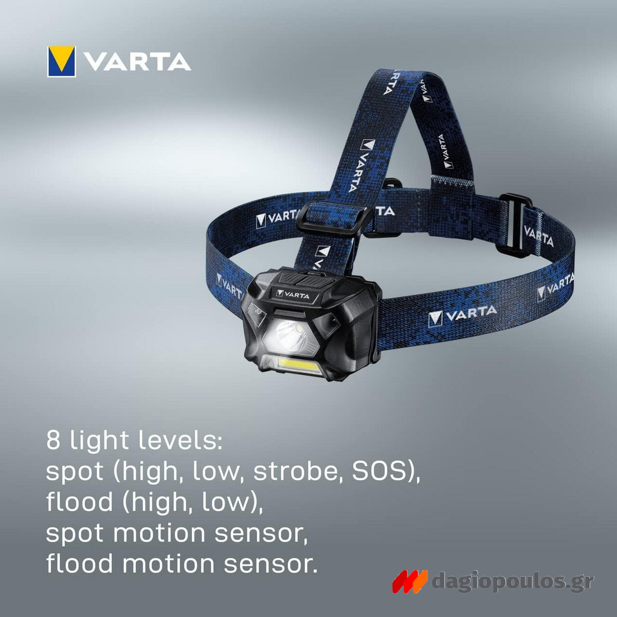 Varta WorkFlex H20 Φακός Κεφαλής Μπαταρίας 150 Lumens Με Αισθητήρα Κίνησης